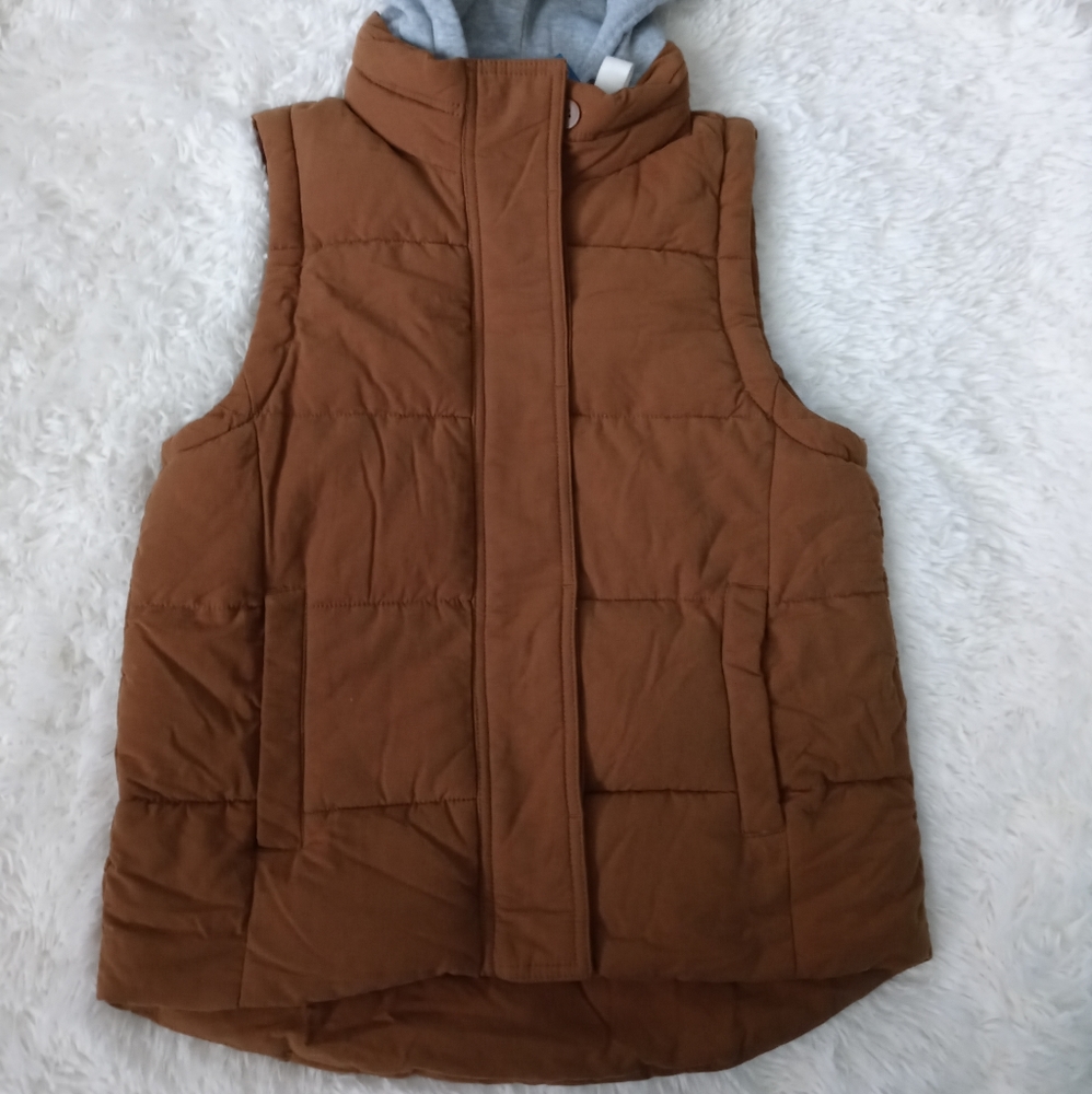 Vest hoodie zipper Arizona Co Kids buttons color brown
